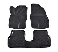 J&J Automotive | 3D Tappeti Tappetini Per Auto In TPE Gomma Premium Su Misura Per Focus 2 2004-2010, Bordo di 4cm, Nero, Inodore, Set 4 Pz