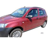 J&J Automotive | Deflettori D'Aria Antiturbo Per 2 5-Porte Berlina 2003-2007, Set di 4 Pz, Nero, Antivento, Antipioggia, Fume' Oscurati