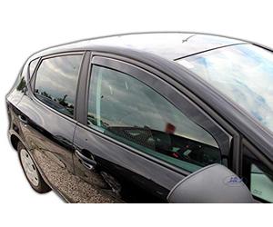 J&J Automotive | Deflettori D'Aria Antiturbo Per Ibiza 4 IV 6J 5-Porte Berlina 2008-2017, Set di 2 Pz, Nero, Antivento, Antipioggia, Fume' Oscurati