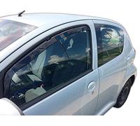J&J AUTOMOTIVE Deflettori d'Aria per Citroen C1 5-Porte Berlina 2005-2014, Set da 2 Pezzi, Nero Fumé Oscurato Heko