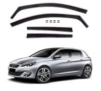J&J AUTOMOTIVE | GP Deflettori D'Aria Antiturbo Adatti Per 308 5-Porte Berlina 2014-2021 Set di 4 Pz Nero Antivento Antipioggia Aerodinamico