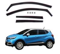 J&J AUTOMOTIVE | GP Deflettori D'Aria Antiturbo Adatti Per Captur 2013-2019 Set di 4 Pezzi Anteriore E Posteriore Nero Antivento Antipioggia Fume' Oscurati Aerodinamico