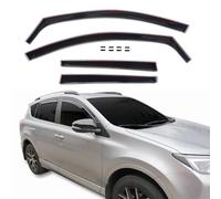 J&J AUTOMOTIVE | GP Deflettori d'Aria Antiturbo Adatti per RAV-4 2012-2019, Set di 4 Pz, Nero, Antivento, Antipioggia, Fume' Oscurati, Aerodinamico