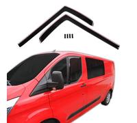 J&J AUTOMOTIVE | GP Deflettori d'Aria Antiturbo Adatti per Transit Custom 2/4-Porte 2012-2023, Set di 2 Pz, Nero, Antivento, Antipioggia