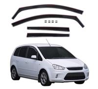 J&J AUTOMOTIVE GP Deflettori d'Aria per Ford C-Max 2003-2010, Set da 4 Pezzi, Antiturbo Antivento Antipioggia, Anteriore Nero Fumé Oscurato