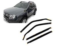 J&J AUTOMOTIVE HEKO Deflettori per Dacia Duster 2010-2017, 4 pezzi | 4 deflettori HEKO per Dacia Duster, PMMA 3 mm, fumé, canale del finestrino.