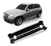 J&J Automotive | Pedane Laterale Sottoporta In Alluminio E Plastica ABS Per GLK X204 2008-2015, 1 KIT, Materiale Di Montaggio Incluso