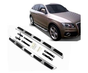 J&J Automotive | Pedane Laterale Sottoporta In Alluminio E Plastica ABS Per Q5 2008-2012, 1 KIT, Materiale Di Montaggio Incluso