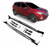 J&J AUTOMOTIVE Pedane Laterali per Ford Kuga 2016-2019, Sottoporta Minigonne in Alluminio e Plastica ABS, Set Completo con Materiale di Montaggio Incluso