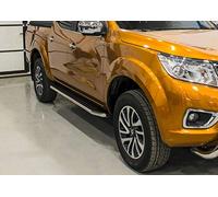 J&J Automotive | Rival Premium Pedane Laterale Sottoporta Alluminio Per Navara D23 / NP300 4-Porte Berlina dal 2015, Alu/Silver, Omologazione Tuv