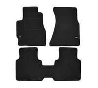 J&J AUTOMOTIVE | Tappetini In Tessuto In Velluto Con Logo Su Misura Adatti Per CRV 2001-2006 4 Pezzi, Anteriore E Posteriore, Nero, Antiscivolo