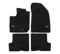 J&J AUTOMOTIVE | Tappetini in Tessuto in Velluto con Logo su Misura Adatti per Duster 2018-2022 (4x2 Senza Scatola) 4 Pezzi, Nero, Antiscivolo