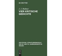 J J Bodmer Vier Kritische Gedichte (Copertina rigida)
