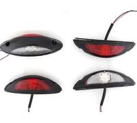 J/J Set Di 4 Luci Di Ingombro Verticali A LED 24 V Dotate Di Contrassegno E-Mark Da Applicare Sulla Scocca Di Rimorchi Carrelli Camper Roulotte E Autocarri Colore: Rosso E Bianco