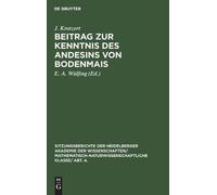 J Kratzert Beitrag Zur Kenntnis Des Andesins Von Bodenmais (Copertina rigida)
