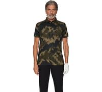 J. LINDEBERG Polo Tour Tech Print, verde scuro/nero