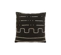 J-line cuscini COUSSIN DESSIN GRAPH 1 COT NOI (45x45x1cm) in Nero 45x45 cm