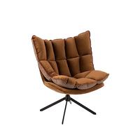 J-Line Sedia Relax Cuscino su Piede Tessuto/Metallo Marrone