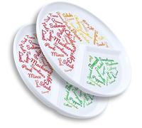 j&m Piatto dimagrante diviso con sezioni per un facile controllo delle porzioni (confezione da 2) Splendidamente progettato con idee alimentari per una perdita di peso sostenibile, segui facilmente