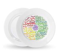 j&m Piatto vegano | Semplici sezioni facili da seguire per seguire una dieta vegana/vegetariana | Piastra di farina da 10 pollici per idee alimentari e controllo della porzione per la perdita di peso