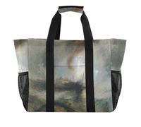 J. M. W. Turner - Borsa da viaggio con stampa di tempesta di neve, barca a vapore, borsa per la spesa, riutilizzabile, per la spesa, per la lavanderia, stile bohémien, per donne e spiaggia