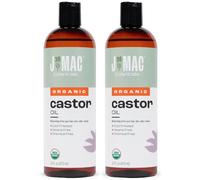 J MAC BOTANICALS - Olio di ricino biologico, spremuto a freddo (32 oz) non raffinato, spremuto a freddo, senza esano per viso, pelle e ciglia.