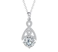 J.MOULING Collana celtica da donna in argento sterling 925, con cuore e zirconi, idea regalo per donne, madri, fidanzate, Zirconia cubica, Zirconia cubica