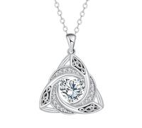 J.MOULING Collana da donna in argento sterling 925, con zirconi celtici, per donne, madri, fidanzate, Zirconia cubica