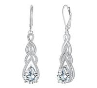 J.MOULING Orecchini a forma di infinito, da donna, in argento Sterling 925, con cuore, zirconi, idea regalo per donne, mamma, fidanzata, mamma, Argento sterling