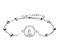J.MUEN Bracciale da donna con gatto in argento Sterling 925, con confezione regalo, il regalo perfetto per gli amanti degli animali