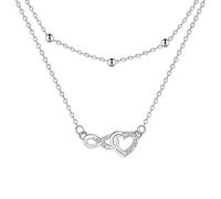 J.MUEN Collane per donne e ragazze, collane dell'amicizia in argento Sterling 925, collana regolabile 45 + 5 cm, regalo di compleanno per donne, gioielli per San Valentino, Argento sterling