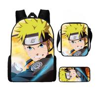(J)Naruto Set Zaino Bambini Con Astuccio Matite E Versatile Per Gite Scuola Giorno