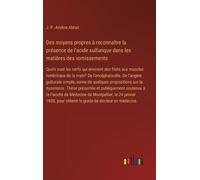 J -P -Arsène Ab Des moyens propres à reconnaître la présence (Copertina rigida)