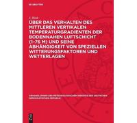 J Rink Über Das Verhalten Des Mittleren Vertikalen Temperatur (Copertina rigida)