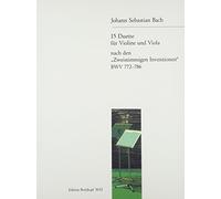 バッハ,J.S.: インヴェンション(二声のインヴェンション)より 二重奏/バイオリンとビオラのための編曲/ブライトコップ & ヘルテル社/室内楽パート譜セット 二重奏
