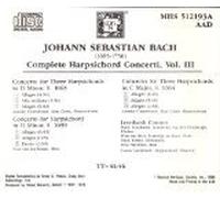 J.S. Bach : Complete Harpsichord Concerti, Vol. 3 [RARE]