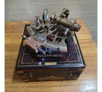 J.Scott - Sestante in ottone nautico con astrolabio, stile vintage, con scatola in legno