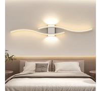 J.SUNUN Lampada da Parete LED Interno Lungo Moderna Applique da Parete 100CM 35W 2800LM Creativo illuminazione Lampada Muro Per Soggiorno Camera da Letto Corridoi Scala,Luce Caldo 3000K,Bianco 39.4"
