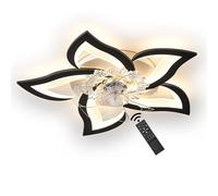 J.SUNUN Ventilatore da soffitto luce con telecomando dimmerabile 50W camera da letto plafoniera con ventola da soffitto silenzioso Timer Design lampadario LED Per Soggiorno Cucina Sala da pranzo