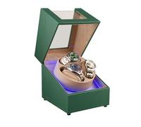 J&T Technology Caricatore per orologi automatici, carica orologi automatico con luce LED, cassa rotante con motore giapponese silenzioso, 4 modalità di rotazione, USB tipo C, Verde