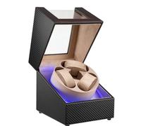 J&T Technology Caricatore per orologi automatici, carica orologi automatico con luce LED, cassa rotante con motore giapponese silenzioso, 4 modalità di rotazione, USB tipo C, Nero TQW