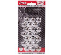 J-Tec J21300 - Set di 20 copritastrodadi/bulloni universali in materiale sintetico cromato, 17 mm