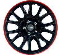 J-Tec Set di 4 Copricerchi Hero GTR 16 Pollici Nero/Bordo Rosso