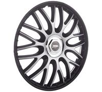 J-Tec Set di 4 Copricerchi Orden 16 Pollici Nero + Anello Cromato