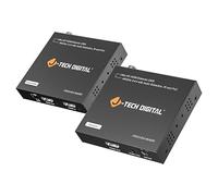 J-Tech Digital JTECH-EX-4KAEIR - Extender Balun HDMI 4K su Ethernet CAT5/6 fino a 70 m, 4K 60Hz 4:4:4 HDMI Extender Balun con estrazione audio PoC IR