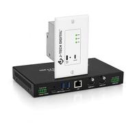 J-Tech Digital JTECH-U3EXW-DKIT, prolunga USB 3.2 su Ethernet HDBaseT Cat6A Wallplate Extender Kit fino a 100 m, host USB-C, doppie uscite HDMI 4K a 60Hz, KVM, DisplayLink, RS232 e FSYNC Pass-Through
