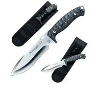 J&V Scorpion 2.0 - Coltello a Lama Fissa da Sopravvivenza Campeggio Bushcraft Caccia, Lama 15,5 cm, Fodero Cordura, Handmade in Spain