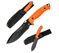 J&V Scorpion 2.0 - Coltello a Lama Fissa da Sopravvivenza Campeggio Bushcraft Caccia, Lama in Acciaio MOVA-58, Fodero Kydex, Handmade in Spain