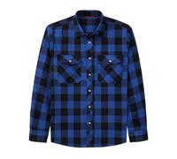J.Ver Camicia da Uomo con Polsino Francese a Maniche Lunghe con gemello in Metallo, Blu e Nero, M