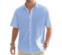 J.VER Camicia da uomo, vestibilità normale, a maniche lunghe, da uomo, per il tempo libero, vestibilità normale, elastica, Azzurro Nero, XXXL